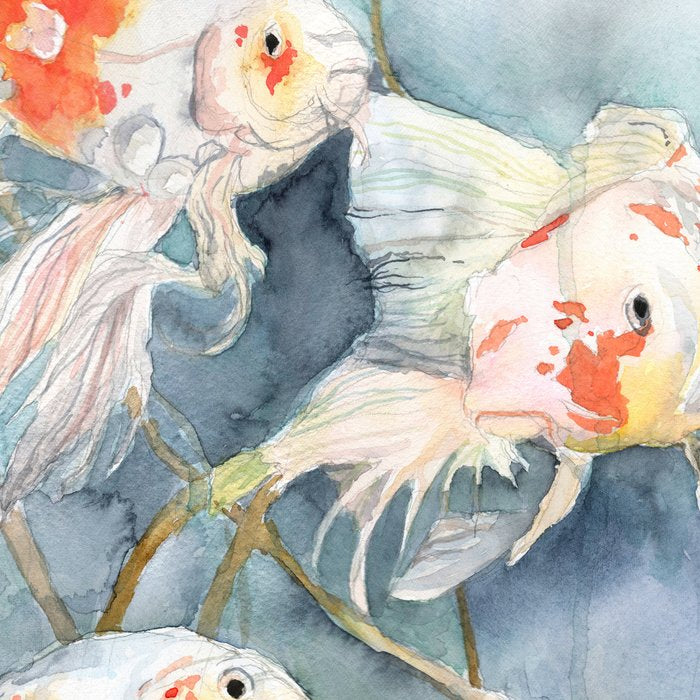 Koi Fish Painting, Underwater Water Lily Coffee Mug Gallery Image 2