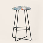 Koi Fish Painting, Underwater Water Lily Stool Gallery Image 1