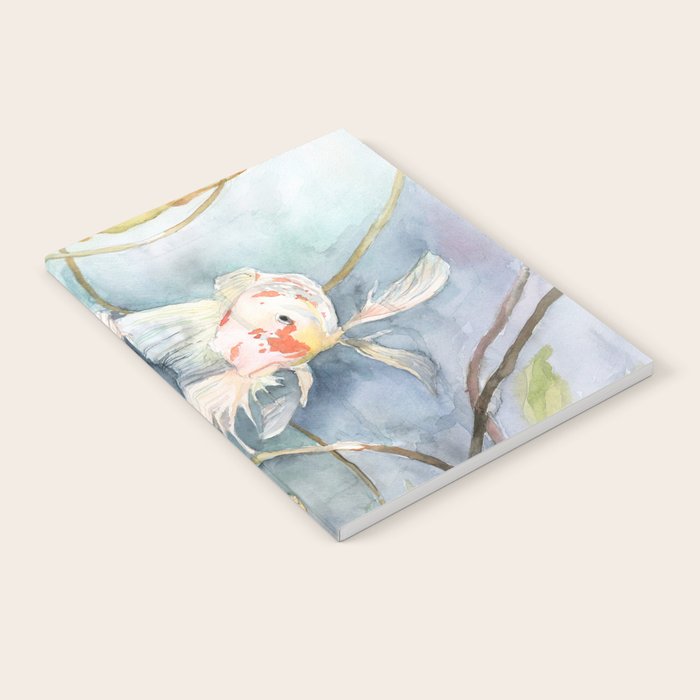 Koi Fish Painting, Underwater Water Lily Notebook Gallery Image 2