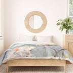 Koi Fish Painting, Underwater Water Lily Duvet Cover Gallery Image 3