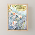 Koi Fish Painting, Underwater Water Lily Mini Art Print Gallery Image 1