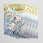 Koi Fish Painting, Underwater Water Lily Wrapping Paper Gallery Image 3