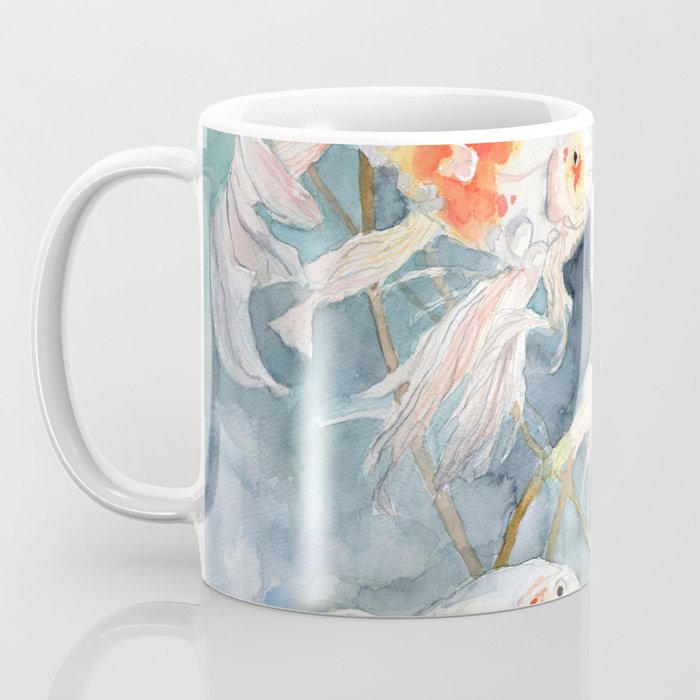 Koi Fish Painting, Underwater Water Lily Coffee Mug Gallery Image 3