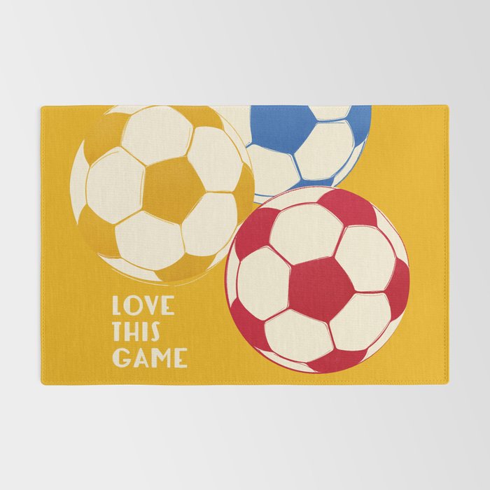 Love This Game - Football Illustration Rug Gallery Image 2