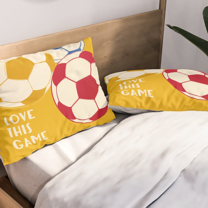 Love This Game - Football Illustration Pillow Sham Gallery Image 2