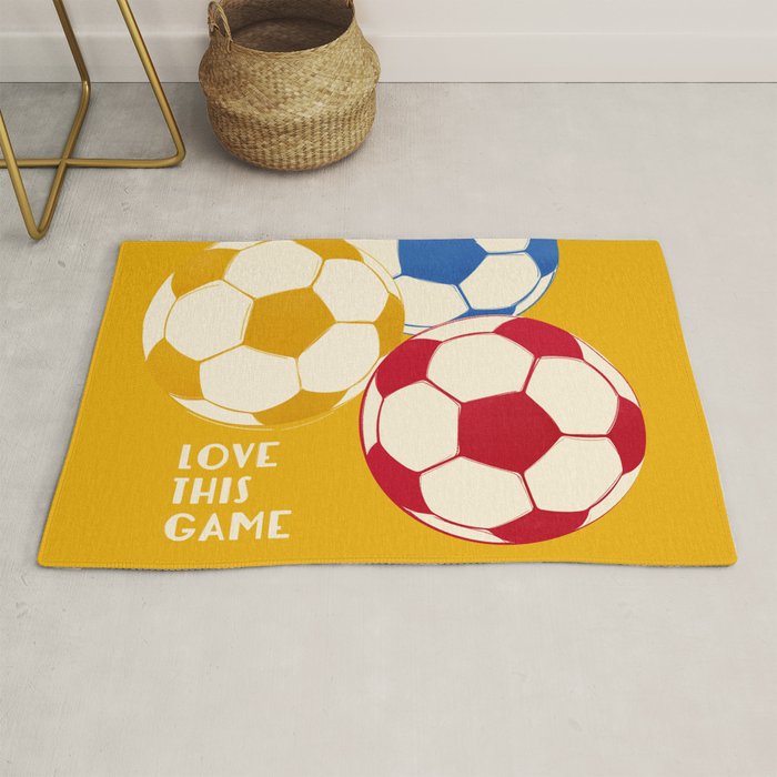 Love This Game - Football Illustration Rug Gallery Image 1