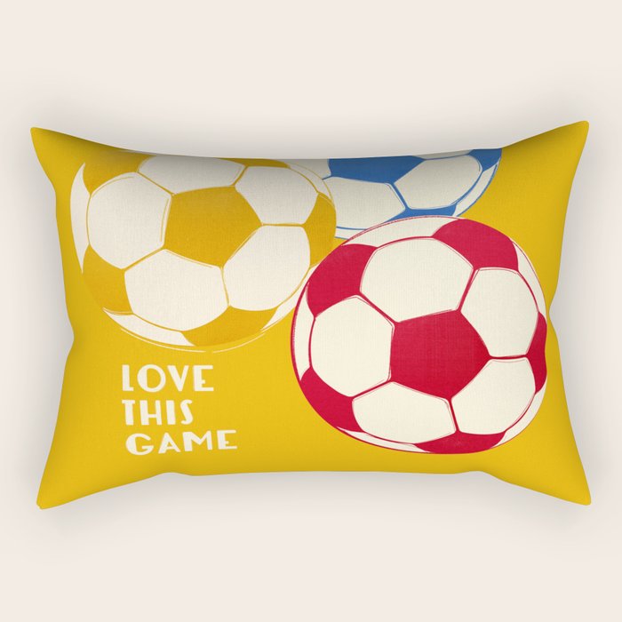 Love This Game - Football Illustration Rectangular Pillow Gallery Image 2