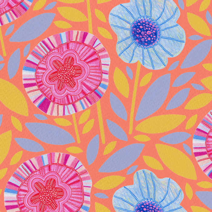 Folk Floral Blossoms in Sweet Peach Coffee Mug Gallery Image 2