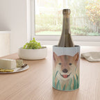 Happy Shiba in the Grass (Sunrise Dog) Wine Chiller Gallery Image 4
