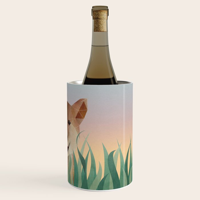 Happy Shiba in the Grass (Sunrise Dog) Wine Chiller Gallery Image 3