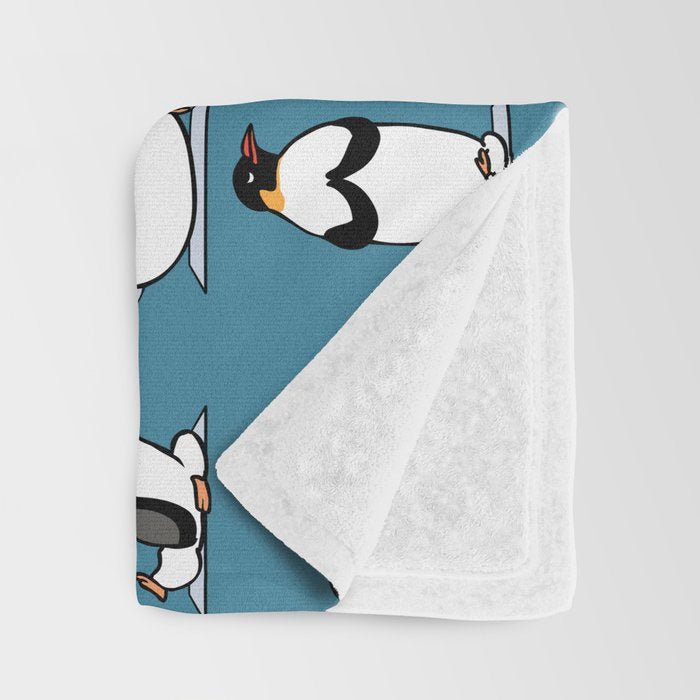Penguin Yoga Throw Blanket Gallery Image 3