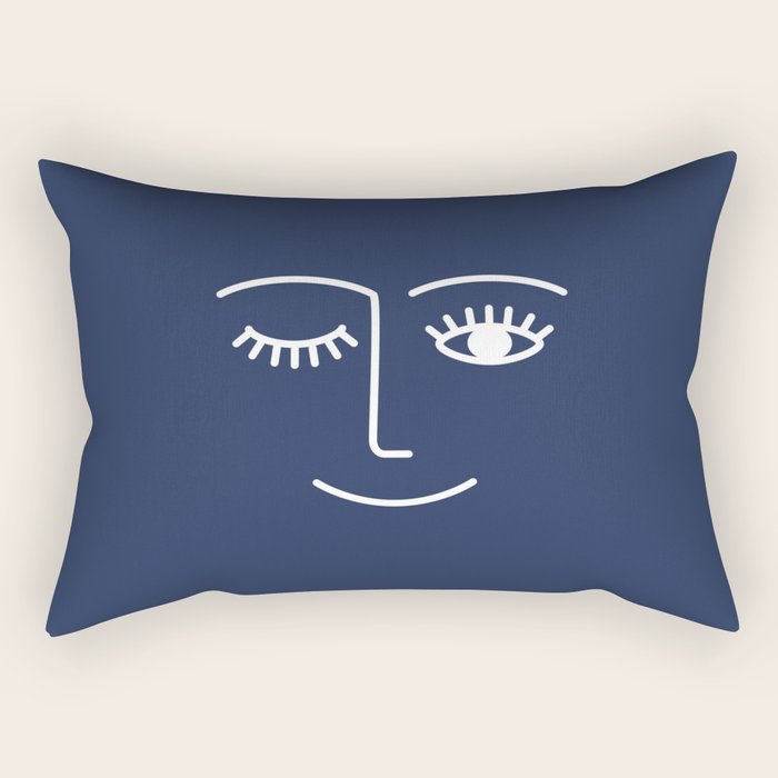 Wink (Navy) Rectangular Pillow Gallery Image 2