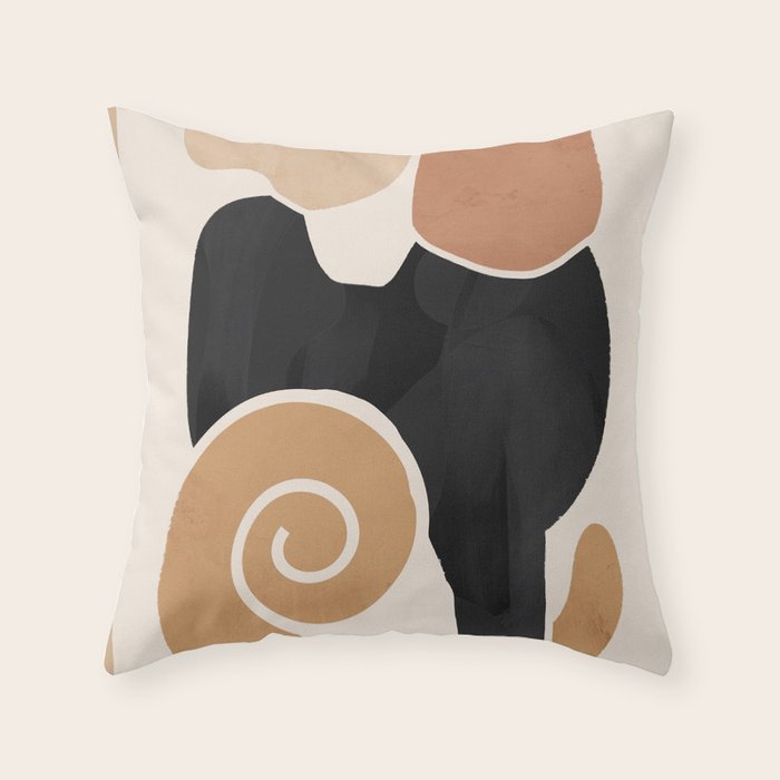 Modern Abstract Art Cat 2 Throw Pillow Gallery Image 1