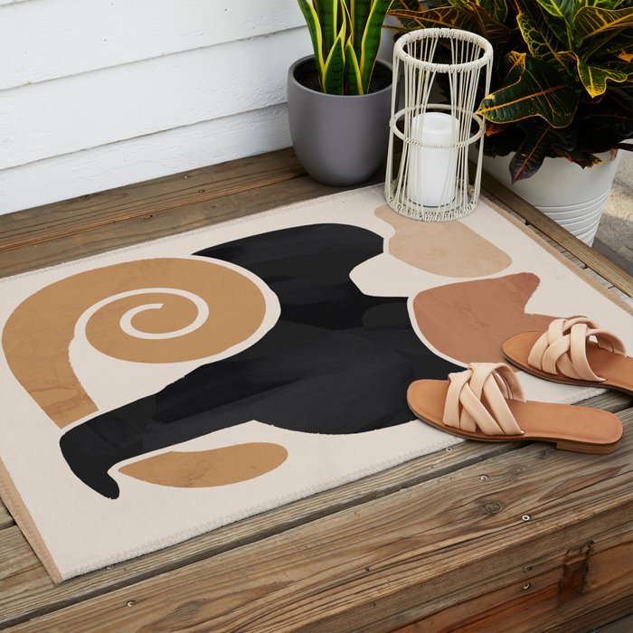 Modern Abstract Art Cat 2 Outdoor Rug Gallery Image 2