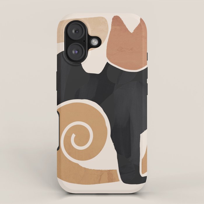 Modern Abstract Art Cat 2 iPhone Case Gallery Image 1