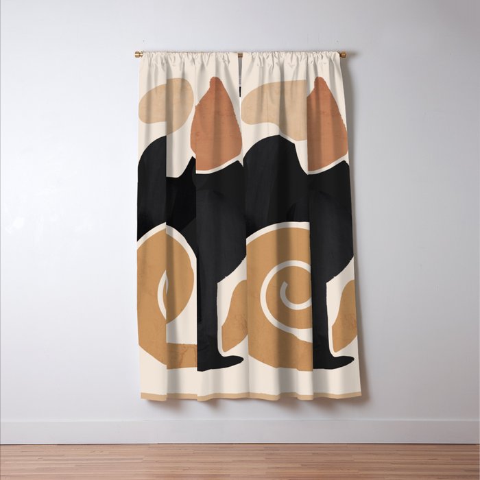 Modern Abstract Art Cat 2 Window Curtain Gallery Image 3