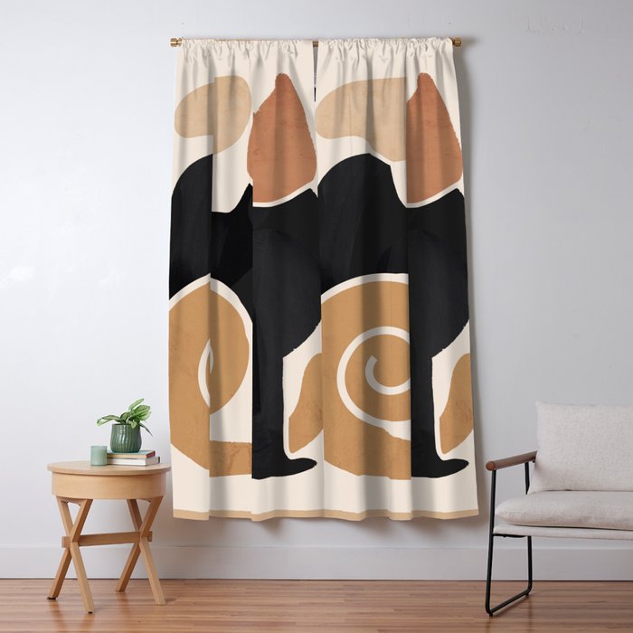 Modern Abstract Art Cat 2 Window Curtain Gallery Image 1