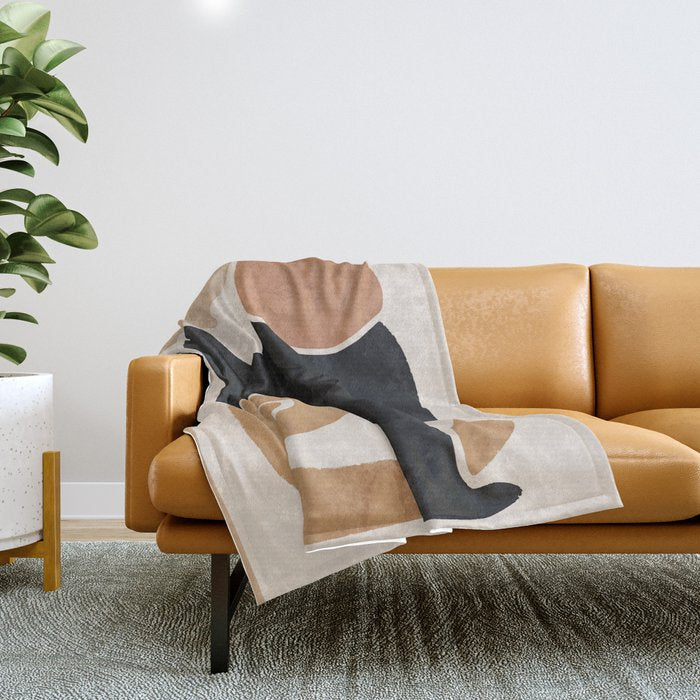 Modern Abstract Art Cat 2 Throw Blanket Gallery Image 1