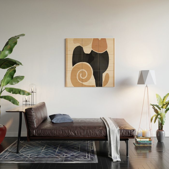 Modern Abstract Art Cat 2 Wood Wall Art Gallery Image 2