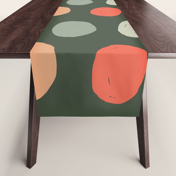 Hand drawn pastel dots pattern Table Runner Gallery Image 1
