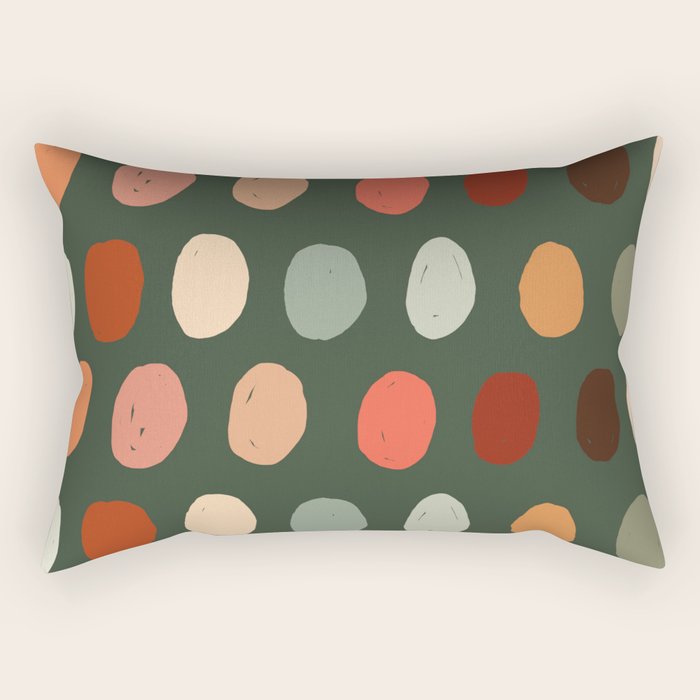 Hand drawn pastel dots pattern Rectangular Pillow Gallery Image 2