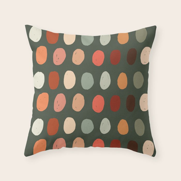 Hand drawn pastel dots pattern Throw Pillow Gallery Image 6