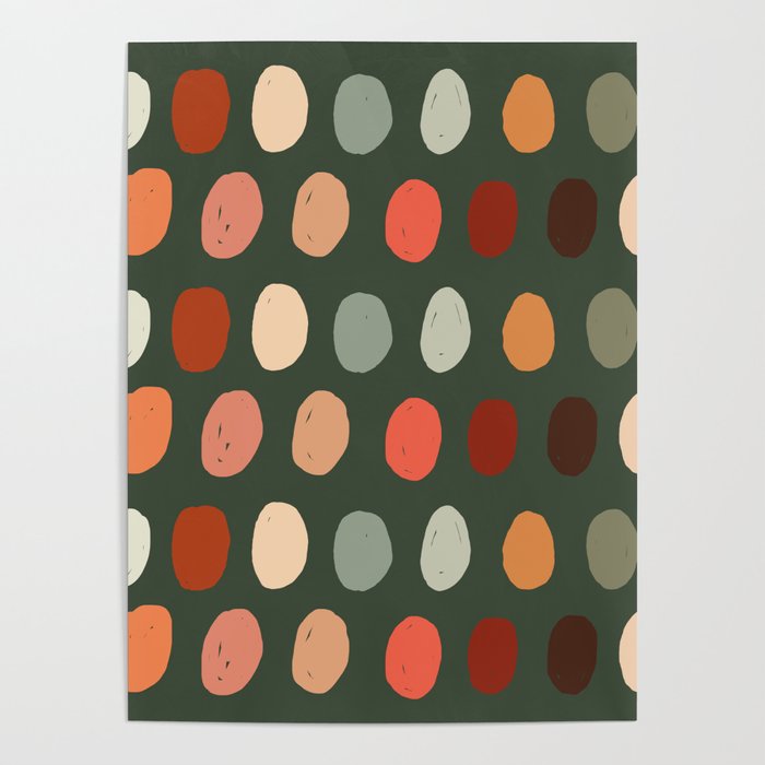 Hand drawn pastel dots pattern Poster Gallery Image 1