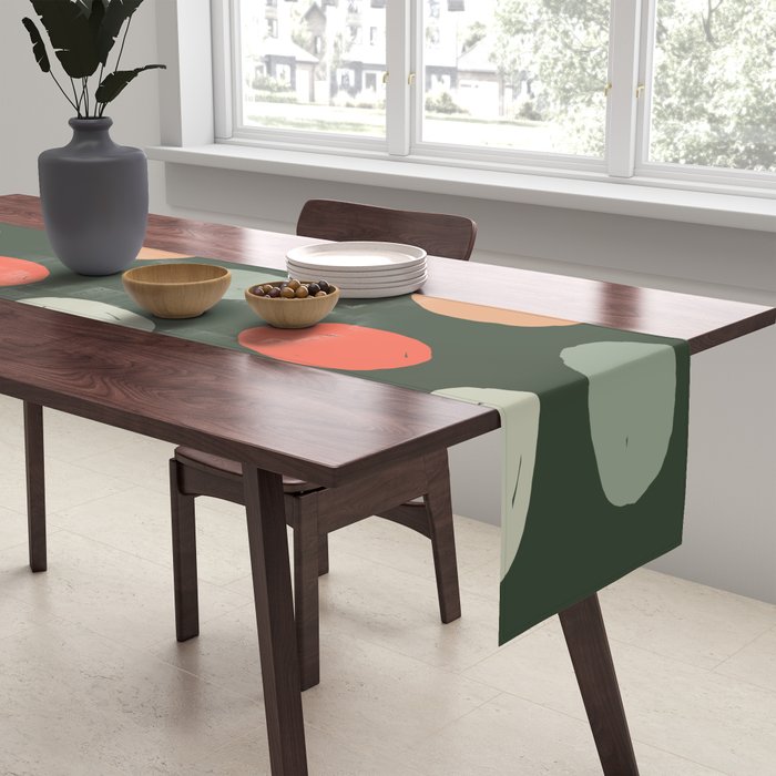 Hand drawn pastel dots pattern Table Runner Gallery Image 2