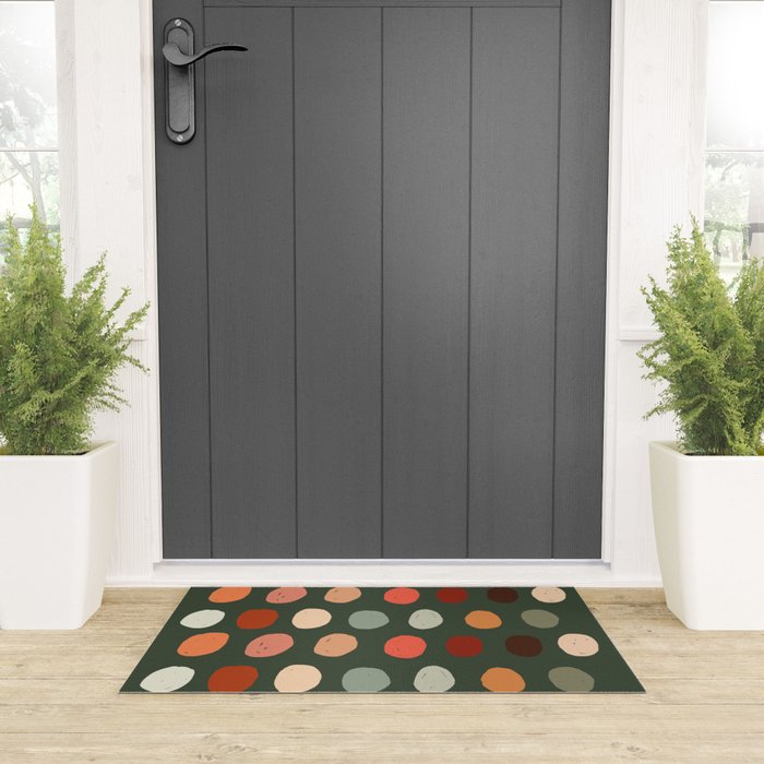 Hand drawn pastel dots pattern Welcome Mat Gallery Image 3