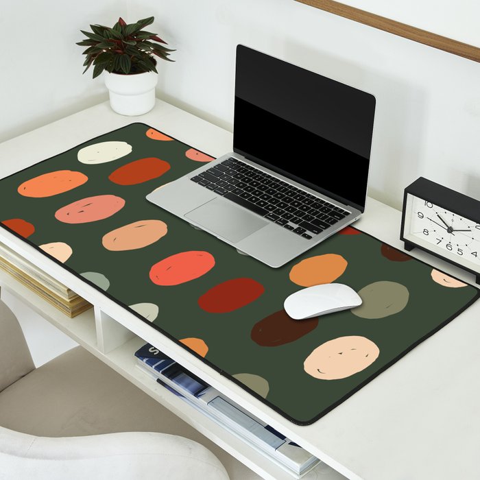 Hand drawn pastel dots pattern Desk Mat Gallery Image 2