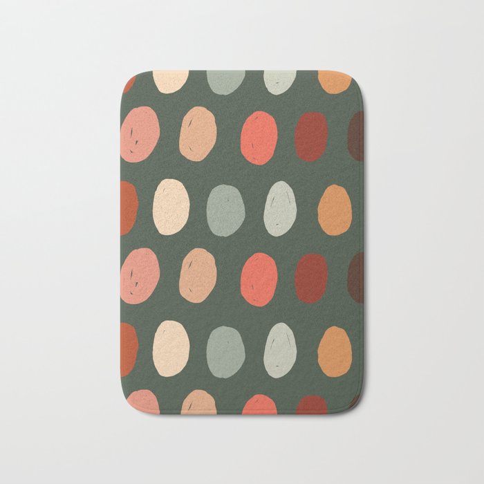 Hand drawn pastel dots pattern Bath Mat Gallery Image 1