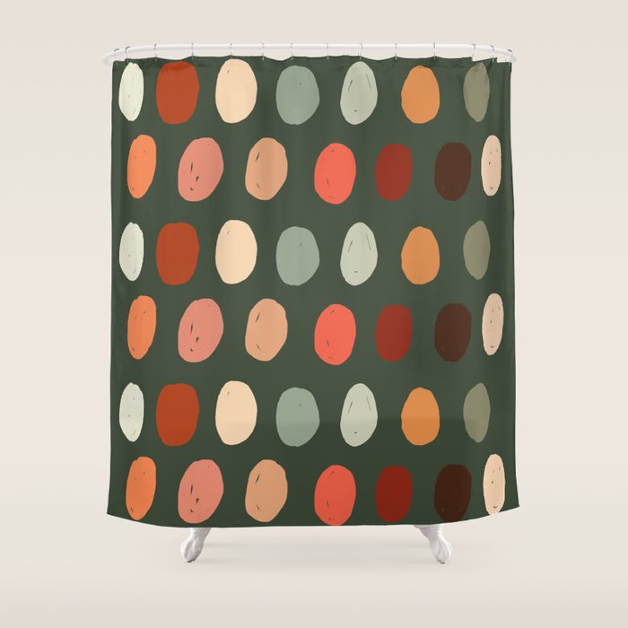 Hand drawn pastel dots pattern Shower Curtain Gallery Image 1