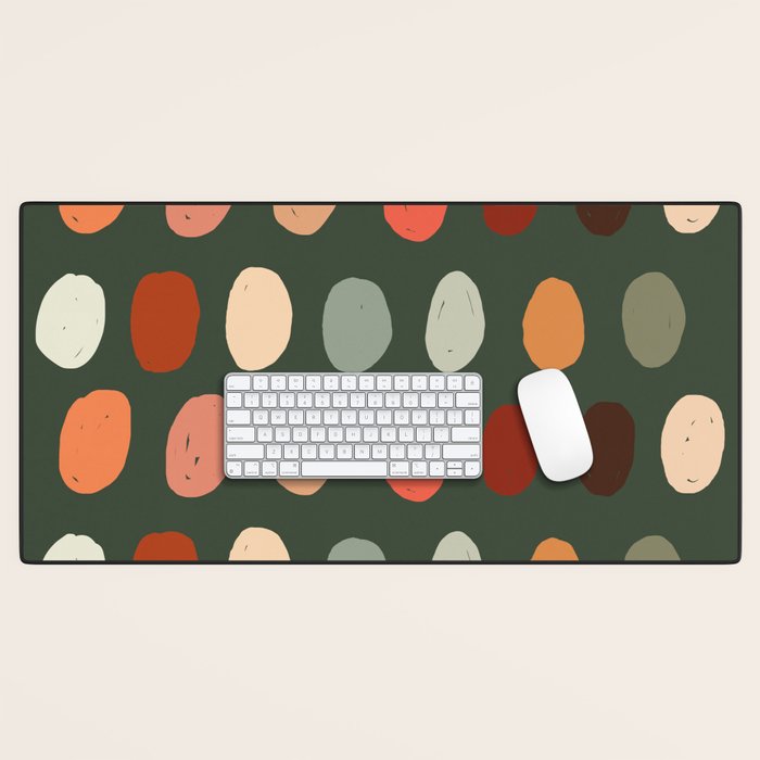 Hand drawn pastel dots pattern Desk Mat Gallery Image 1