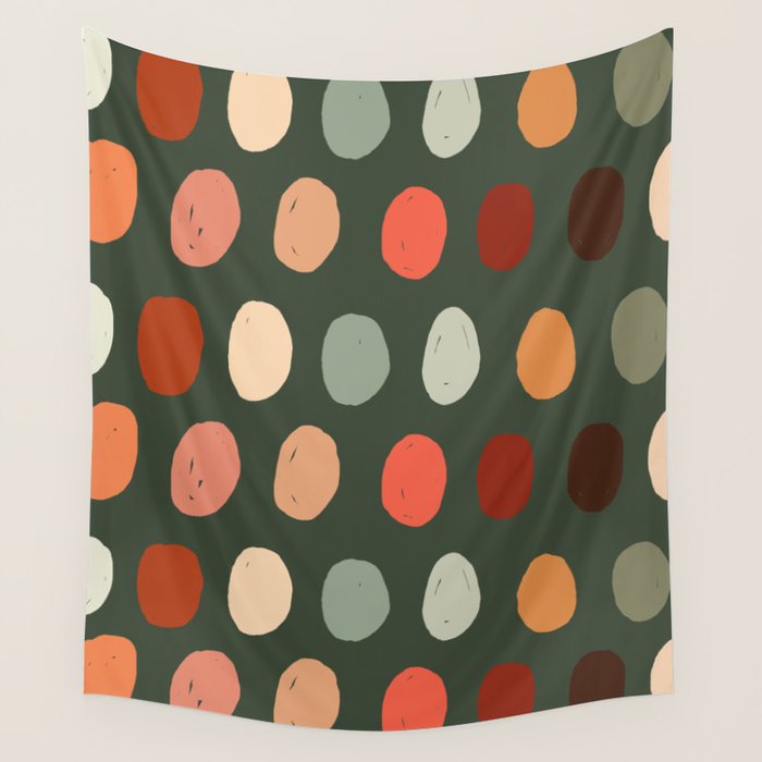 Hand drawn pastel dots pattern Wall Tapestry Gallery Image 4