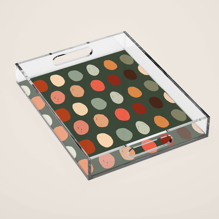Hand drawn pastel dots pattern Acrylic Tray Gallery Image 1