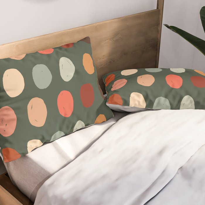 Hand drawn pastel dots pattern Pillow Sham Gallery Image 2