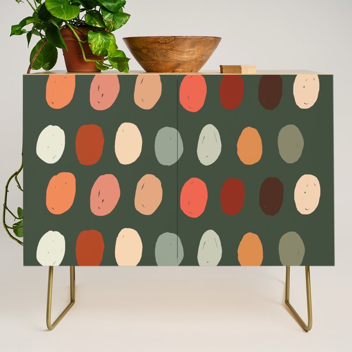 Hand drawn pastel dots pattern Credenza Gallery Image 1