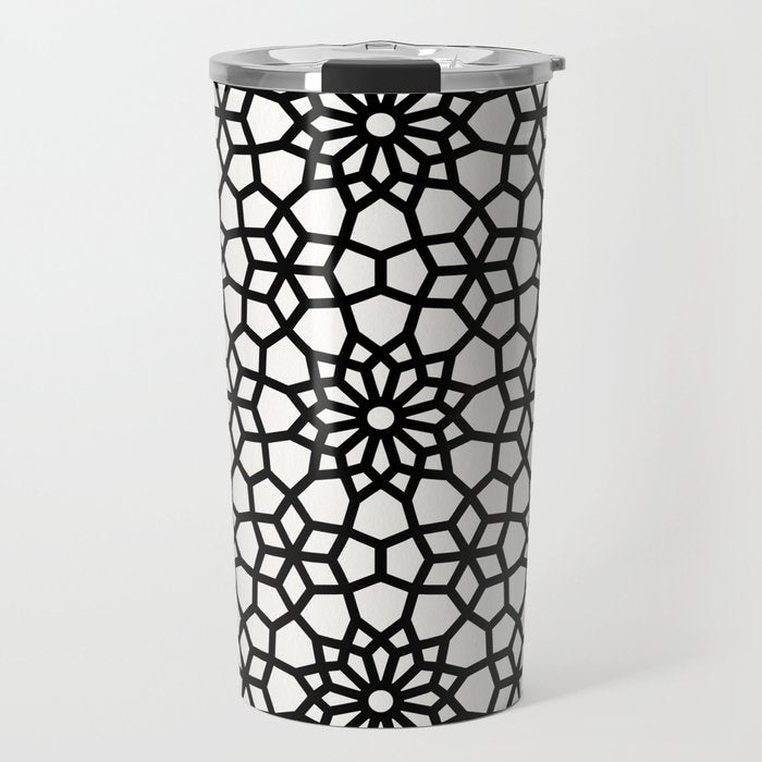 Persian Mosaic - Black Palette Travel Mug Gallery Image 1