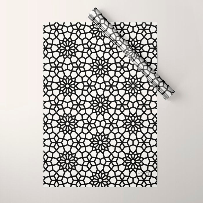 Persian Mosaic - Black Palette Wrapping Paper Gallery Image 1