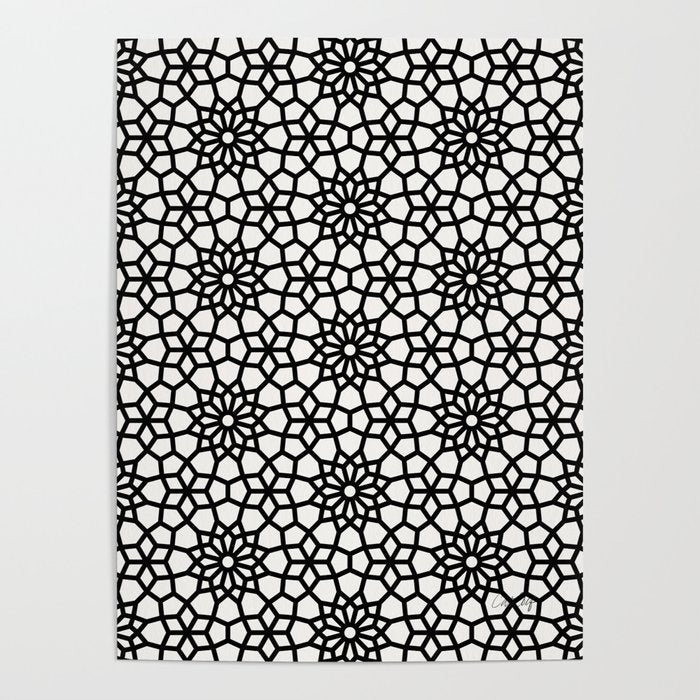 Persian Mosaic - Black Palette Poster Gallery Image 1