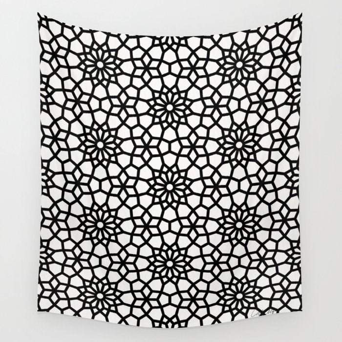 Persian Mosaic - Black Palette Wall Tapestry Gallery Image 4