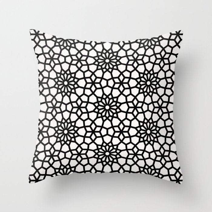 Persian Mosaic - Black Palette Throw Pillow Gallery Image 6