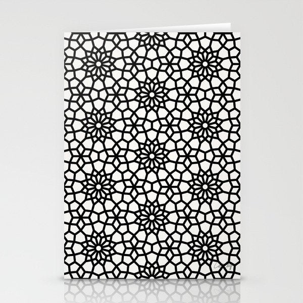 Persian Mosaic - Black Palette Stationery Card Gallery Image 1