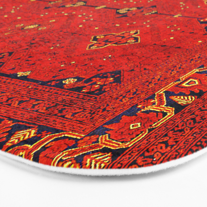 Red Oriental Heritage Bohemian Traditional Moroccan Style Bath Mat Gallery Image 3