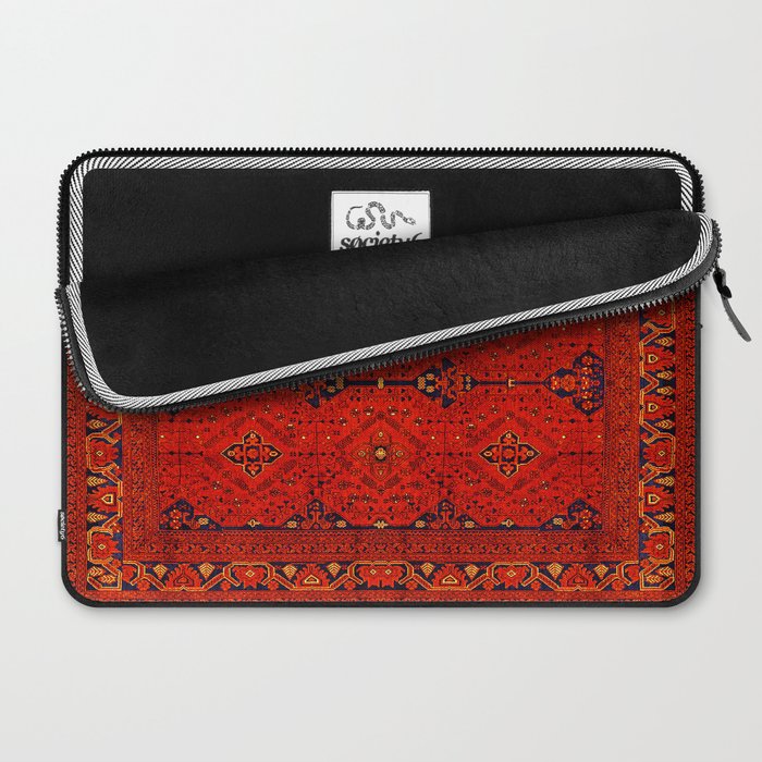 Red Oriental Heritage Bohemian Traditional Moroccan Style Laptop Sleeve Gallery Image 2