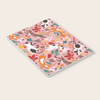 Autumn joy // light pink background cats dancing with many leaves in fall colors Notebook Gallery Image 3