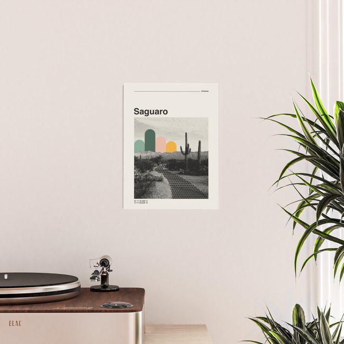 Saguaro National Park Mid Century Modern Travel Poster Poster Gallery Image 2