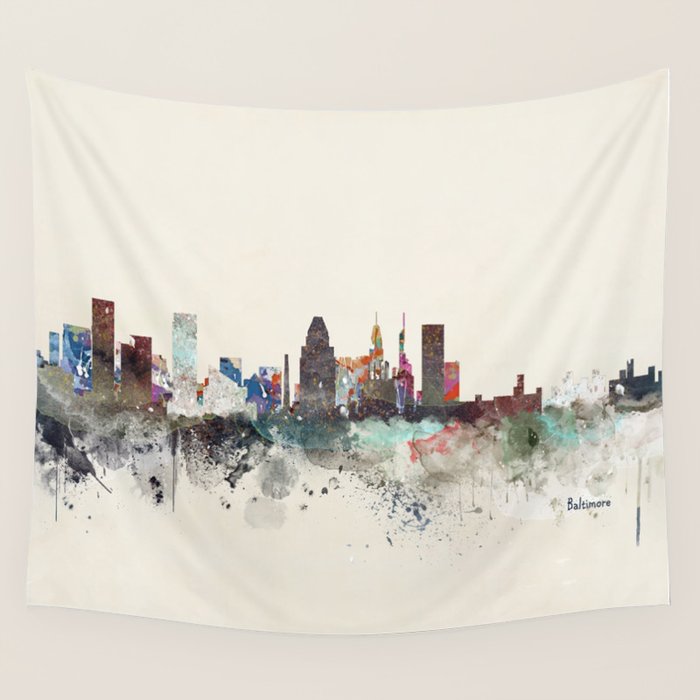 baltimore maryland skyline Wall Tapestry Gallery Image 4