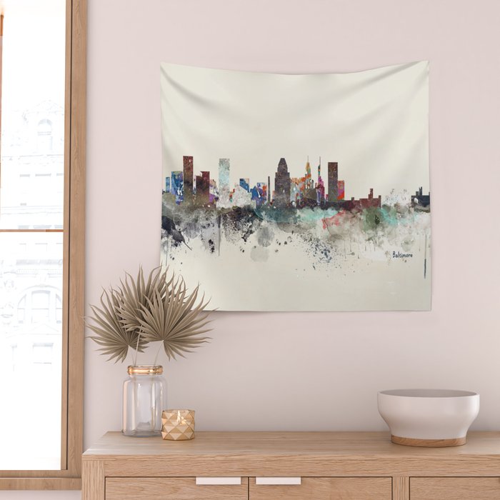 baltimore maryland skyline Wall Tapestry Gallery Image 2