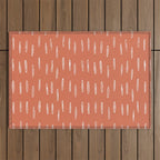 Boho, Raindrops Pattern in Terracotta Outdoor Rug Gallery Image 1